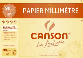 CANSON Millimeterpapier, DIN A4, 90 g/qm, Farbe: dunkelbraun (EAN: 3148950671158)