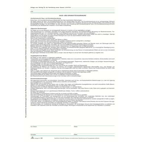 RNK Verlag Vordruck "Vertrag zur Vermietung eines Hauses" (EAN: 4002871054515)