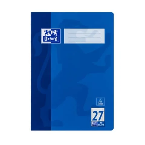 Oxford Schulheft, DIN A4, Lineatur 27 / liniert, 32 Blatt, dunkelblau (EAN: 4006144935129)
