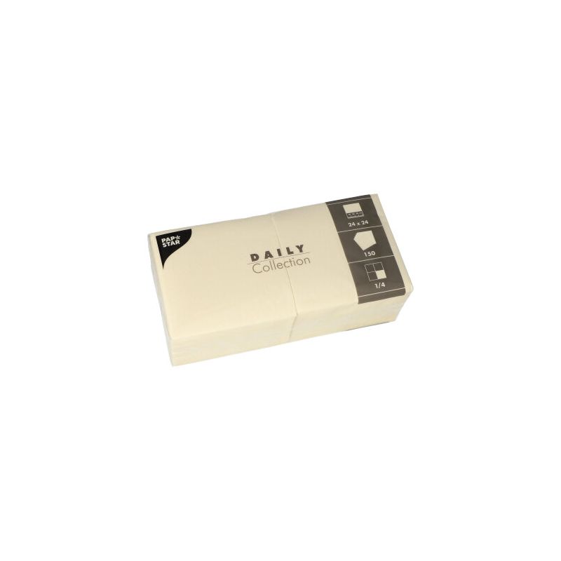 PAPSTAR Cocktail-Servietten, 240 x 240 mm, 3-lagig, creme (EAN: 4002911831069)