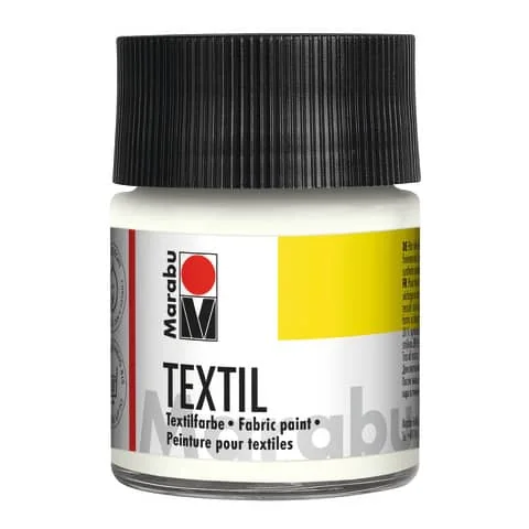Marabu Textilfarbe "Textil", weiß, 50 ml, im Glas (EAN: 4007751009241)