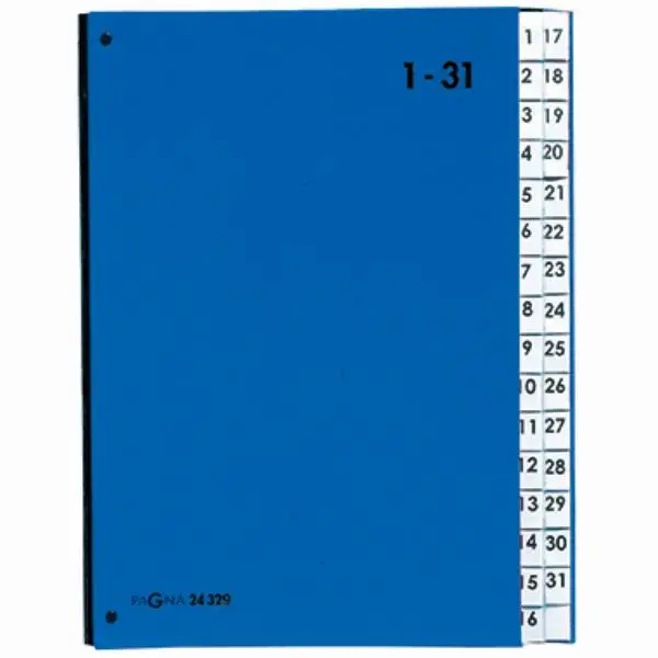 PAGNA Pultordner Color, DIN A4, 1 - 31, 31 Fächer, blau (EAN: 4013951000308)