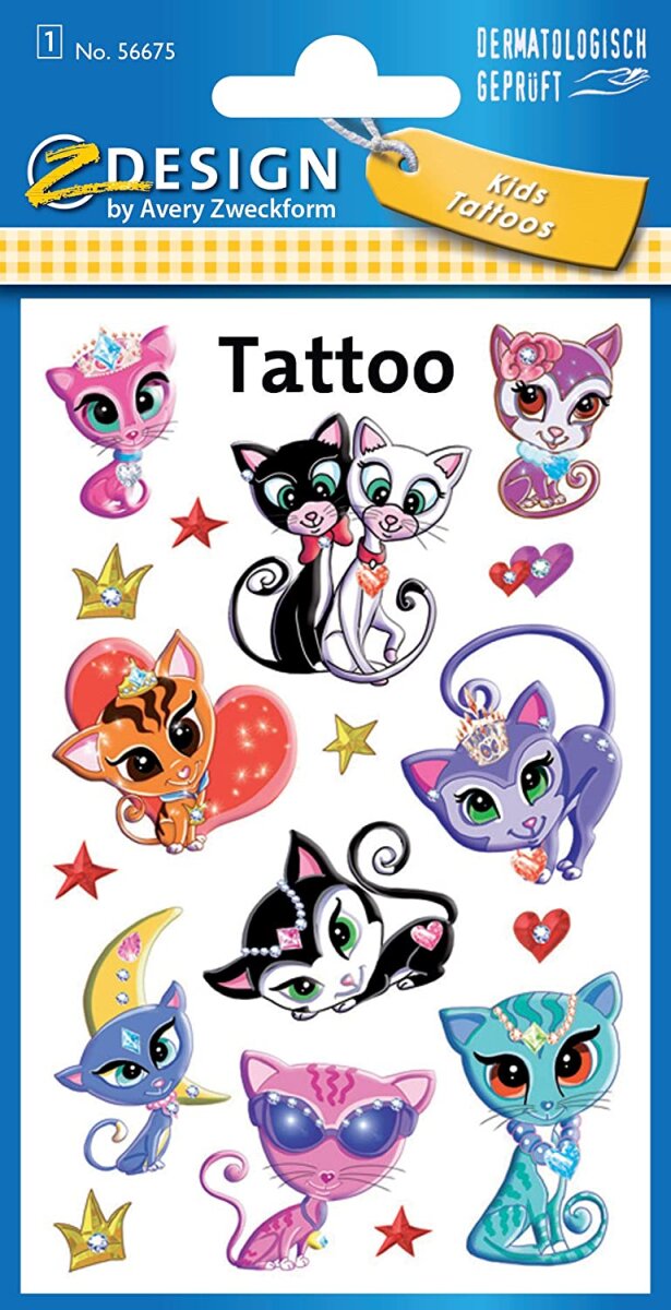 ZDesign KIDS Kinder-Tattoos "Katzen", bunt (EAN: 4004182566756)