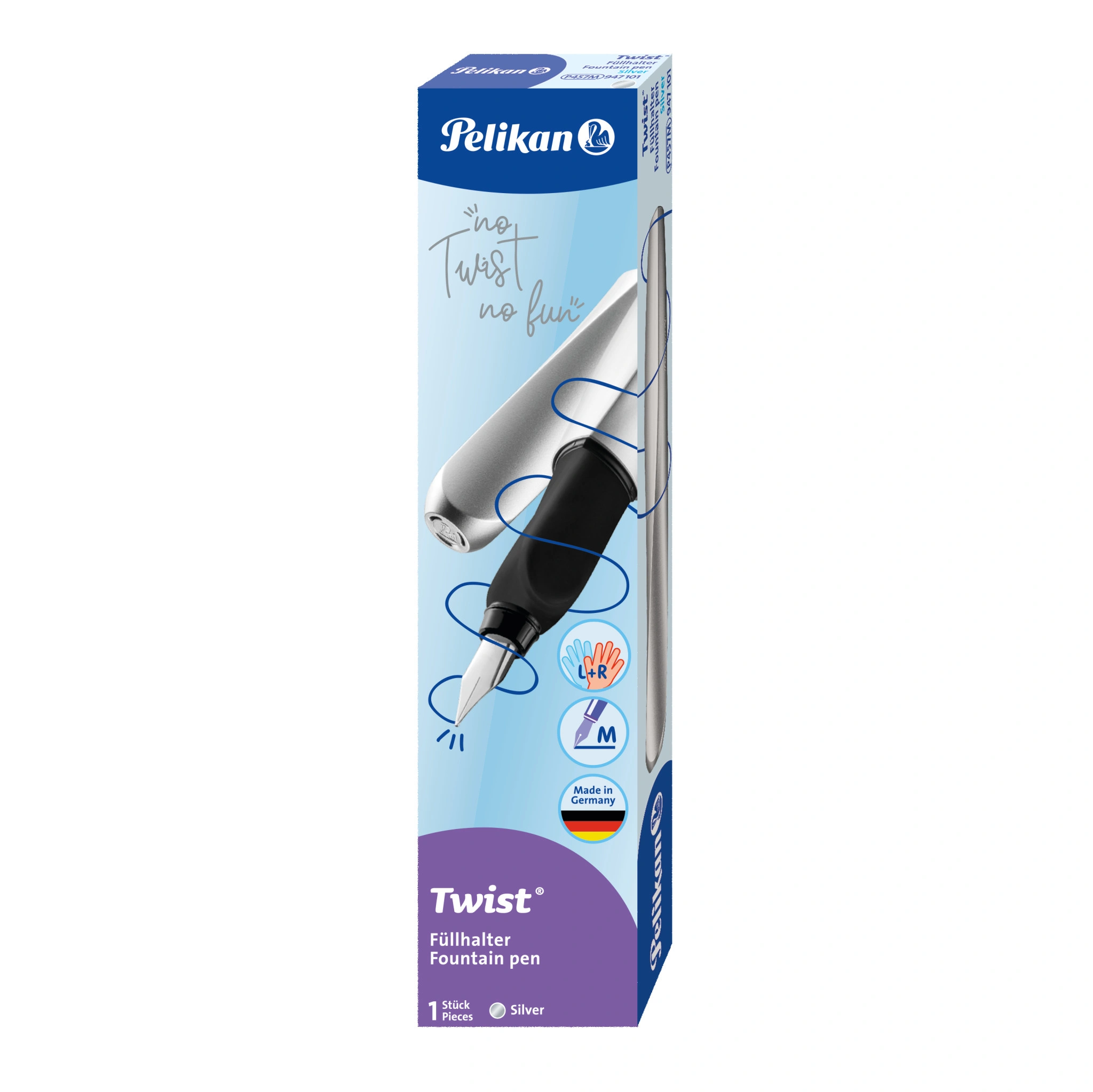 Pelikan Twist Füllhalter, silber/schwarz (EAN: 4012700947109)