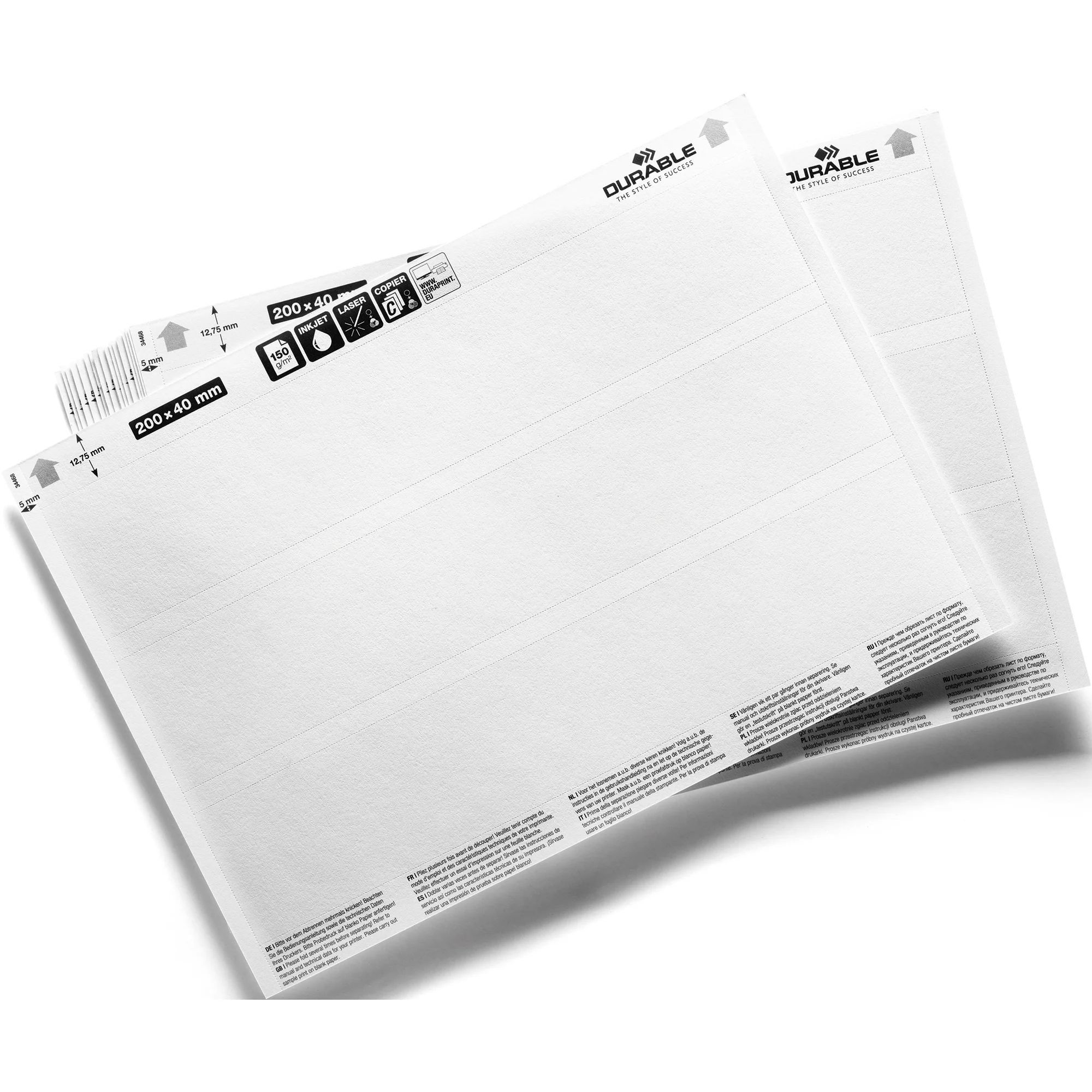 DURABLE Einsteckschilder "LABEL REFILL", 200 x 40 mm (EAN: 4005546990002)