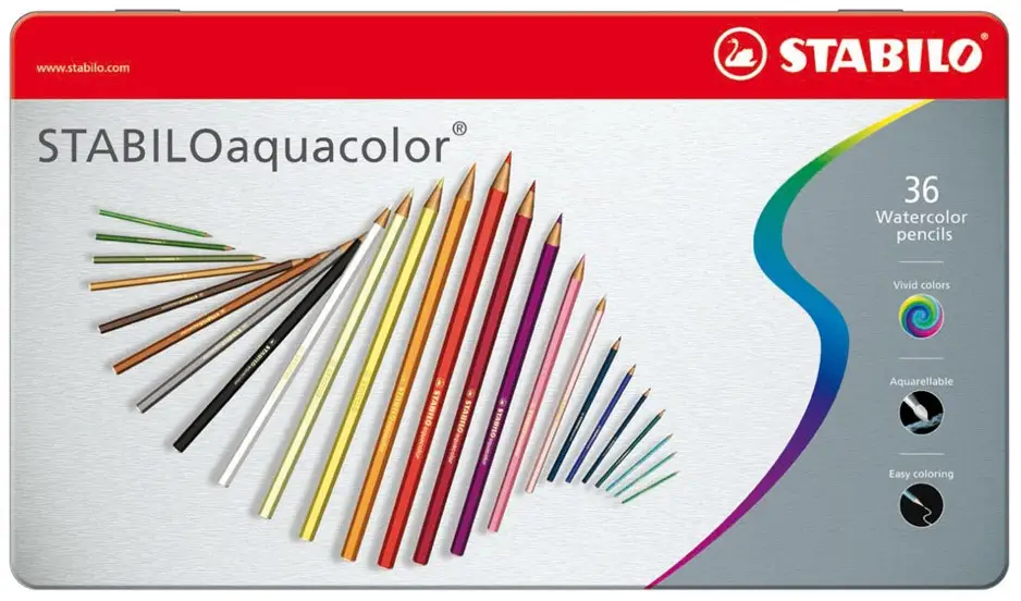 STABILO Aquarell-Buntstift aquacolor ARTY, 36er Metalletui (EAN: 4006381146500)