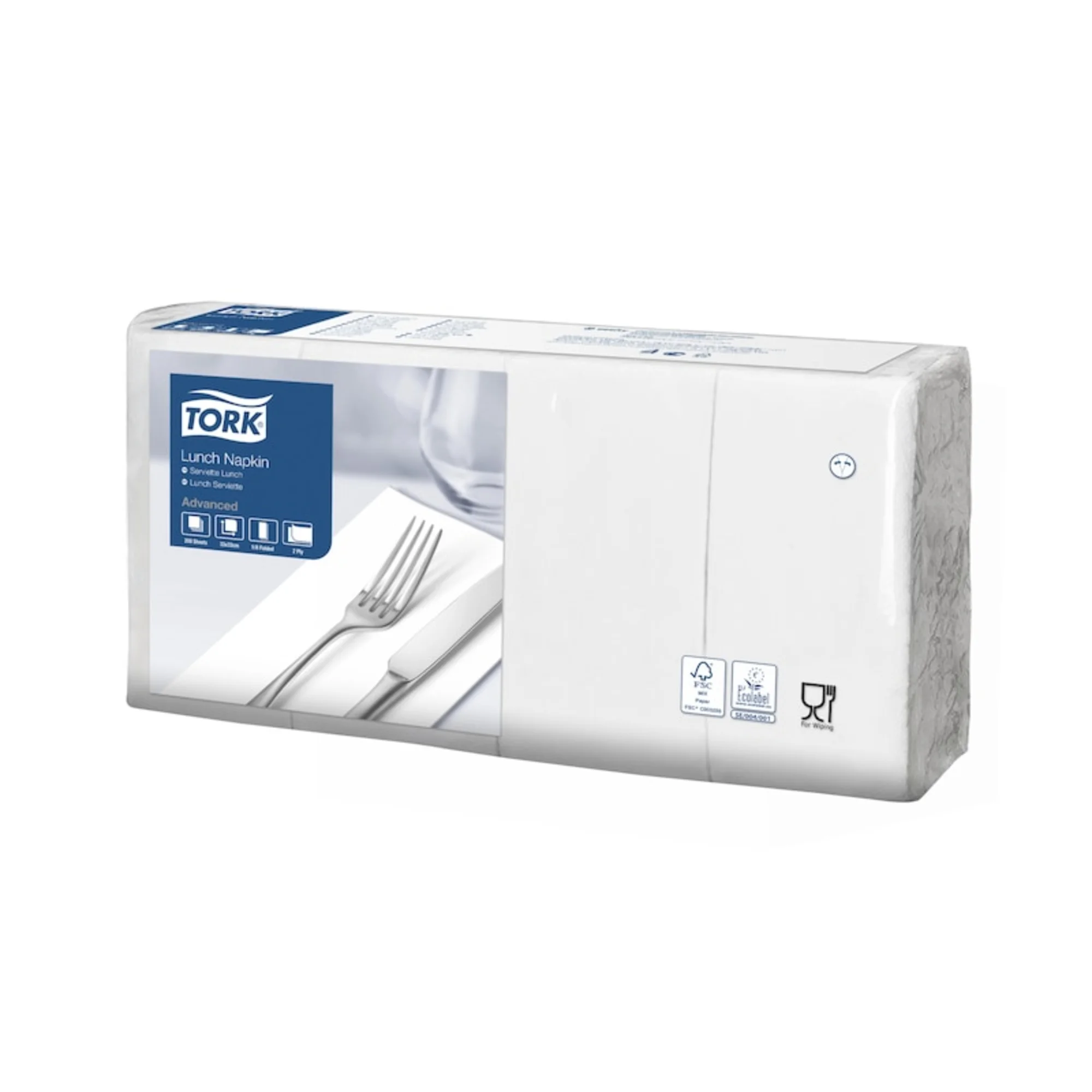 TORK Bistro-Servietten SOFT, 328 x 325 mm, 2-lagig, weiß (EAN: 8710499044233)