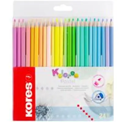 Kores Dreikant-Buntstifte "Kolores Pastel", 24er Kartonetui, Pastellfarben (EAN: 9023800933218)