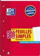 Oxford Bloc de feuilles simples perforées, A4, seyès (EAN: 3020120134369)