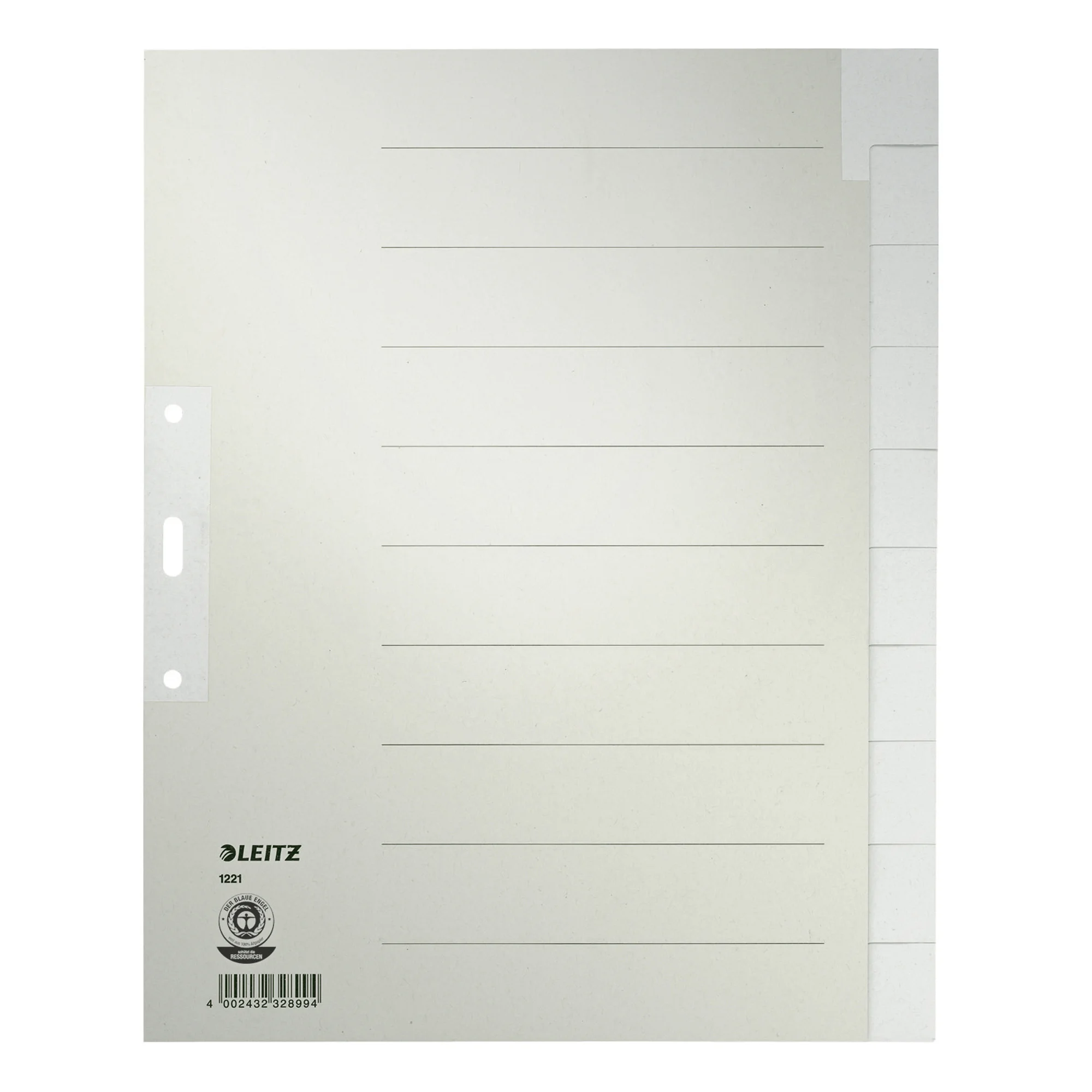 LEITZ Tauenpapier-Register, blanko, A4 Überbreite, 10-teilig (EAN: 4002432328994)
