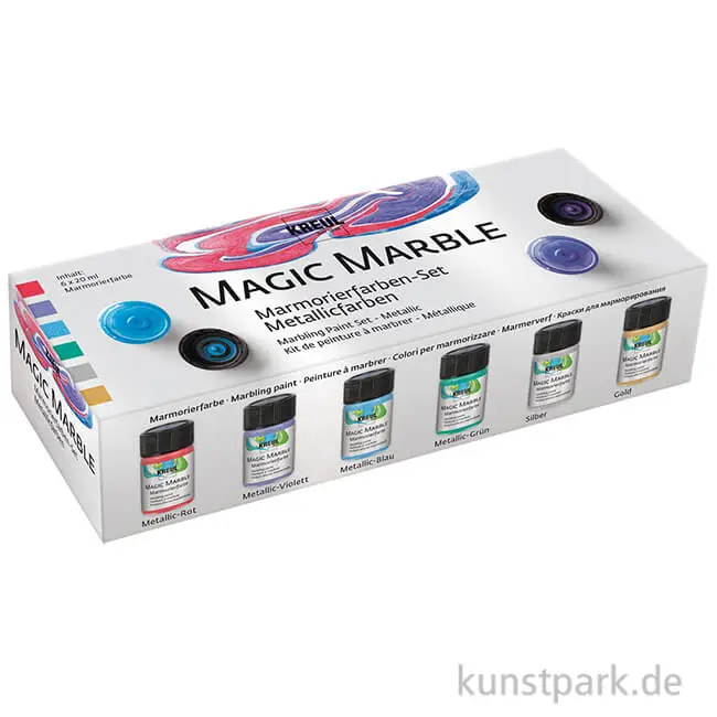 KREUL Marmorierfarbe "Magic Marble", Set Metallicfarben (EAN: 4000798736101)