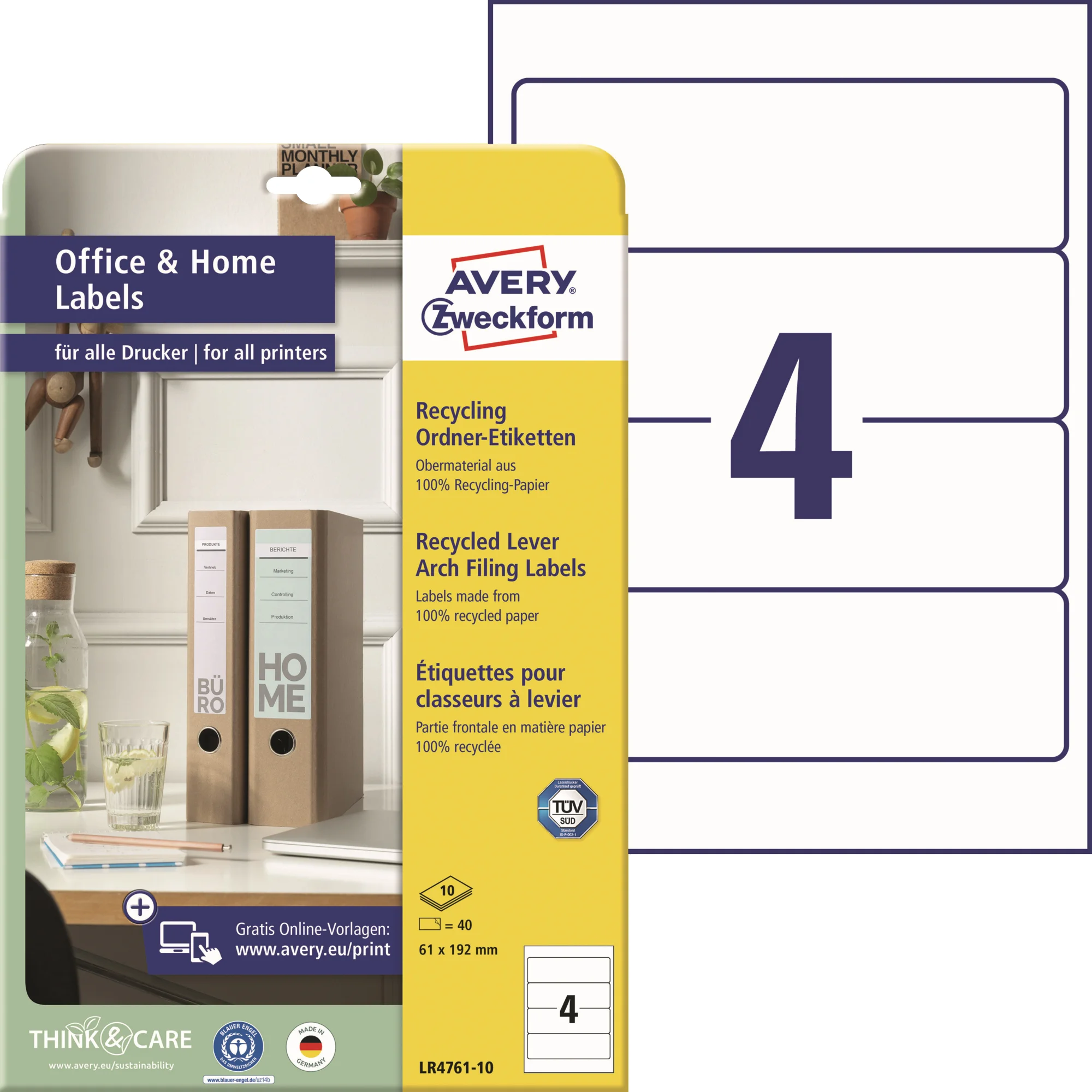 AVERY Zweckform Recycling-Ordnerrücken-Etiketten Home Office (EAN: 4004182085080)