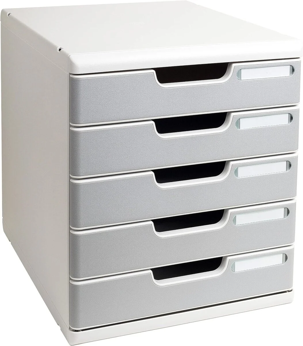 EXACOMPTA Schubladenbox MODULO A4, 5 Schübe, steingrau, lichtgrau/steingrau (EAN: 9002493023918)