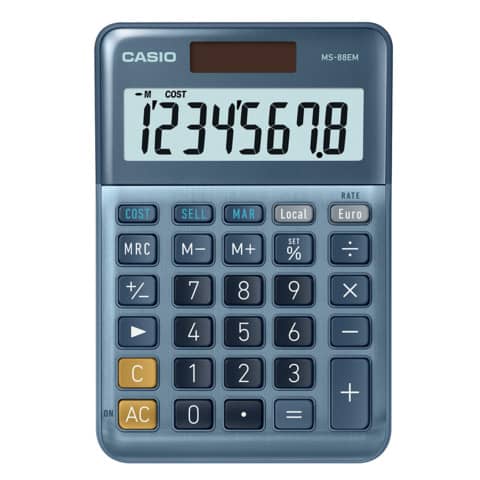 CASIO Tischrechner MS-88EM, 8-stellig, silber (EAN: 4549526609916)