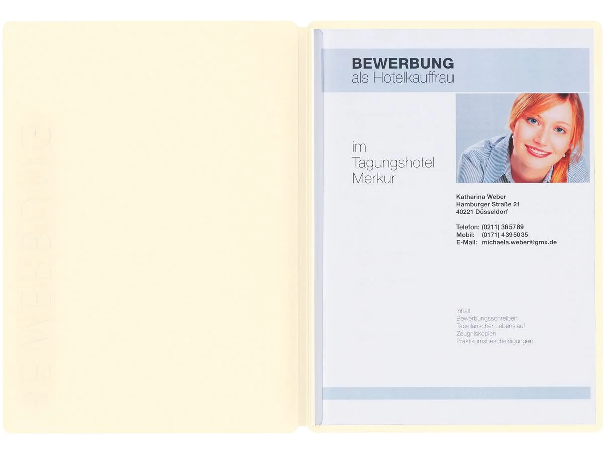 PAGNA Bewerbungsmappe "Solo", DIN A4, aus Karton, beige (EAN: 4013951007208)