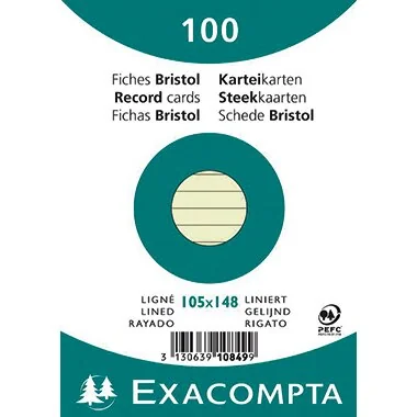 EXACOMPTA Karteikarten, DIN A6, liniert, grün (EAN: 3130639108499)