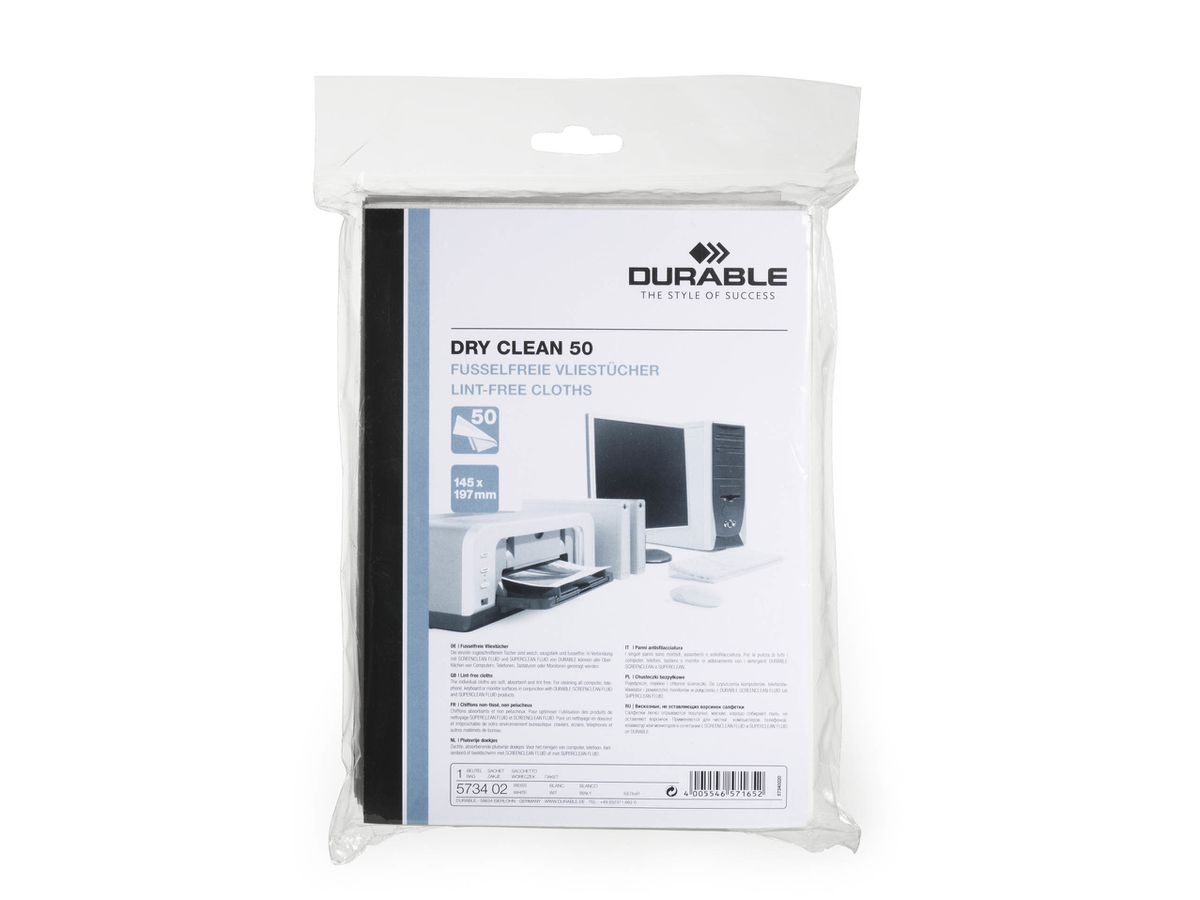 DURABLE Vlies-Oberflächen-Reinigungstücher DRY CLEAN 50 (EAN: 4005546571652)