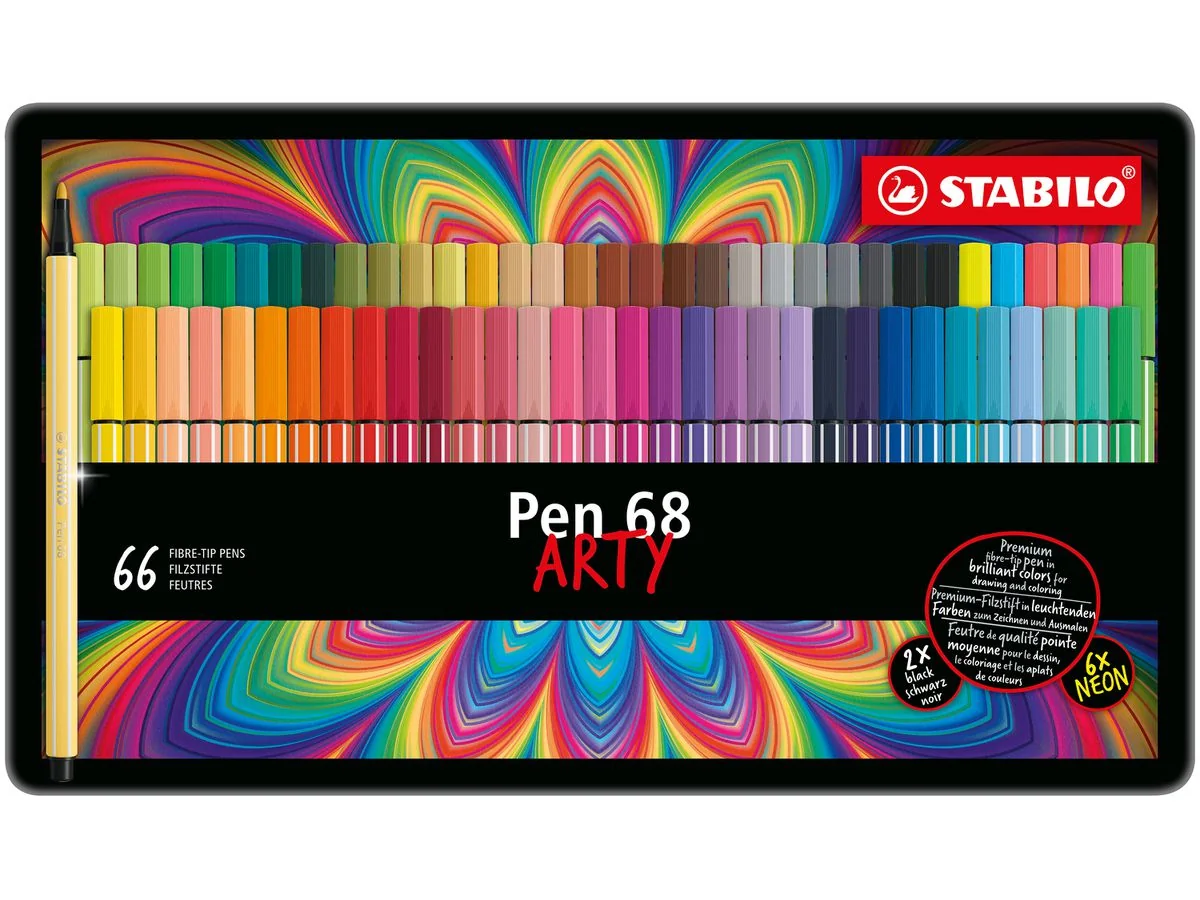 STABILO Fasermaler Pen 68, 66er Metalletui ARTY (EAN: 4006381579186)
