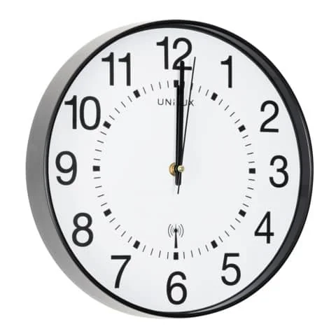 UNiLUX Wanduhr/Funkuhr "WAVE", Durchmesser: 300 mm, schwarz (EAN: 3595560024186)