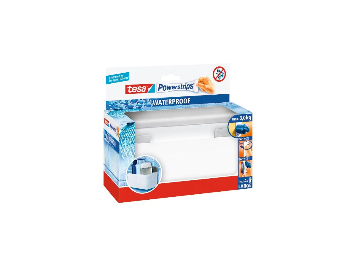 tesa Powerstrips Aufbewahrungs-Korb WATERPROOF Regal Zoom (EAN: 4042448175281)