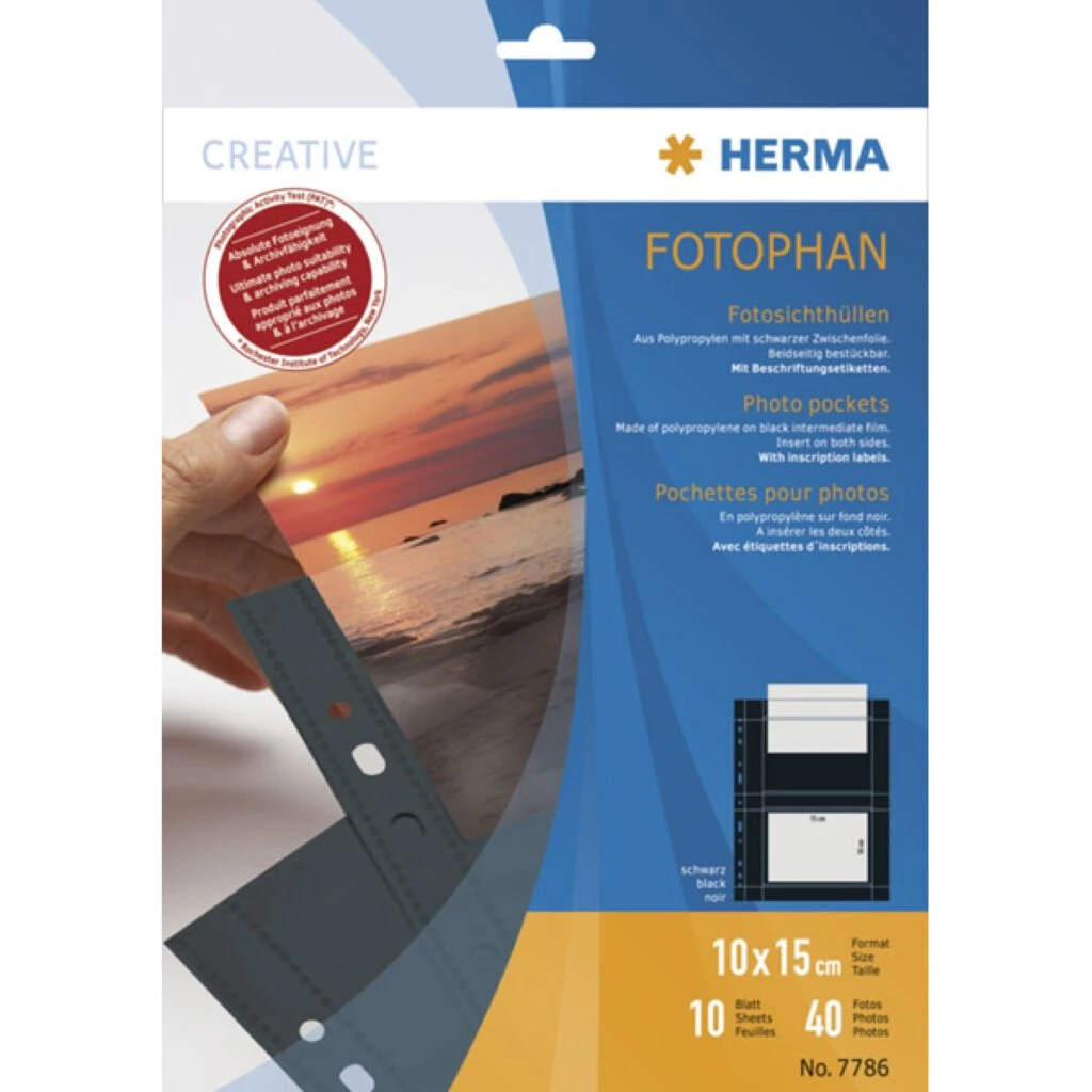 HERMA Fotophan Sichthüllen DIN A4, für Fotos 10 x 15 cm,quer (EAN: 4008705077866)