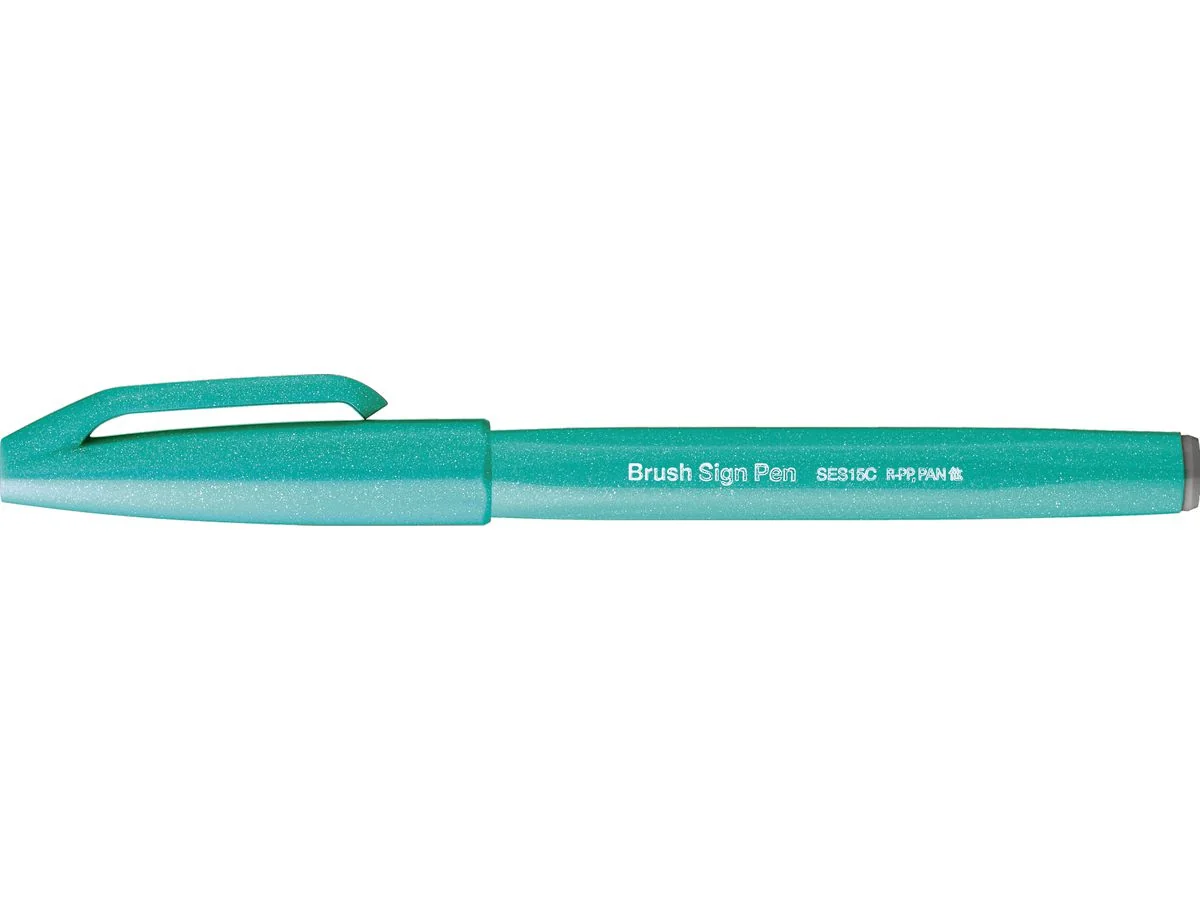 PentelArts Faserschreiber Brush Sign Pen SES15, smaragdgrün (EAN: 4902506412904)