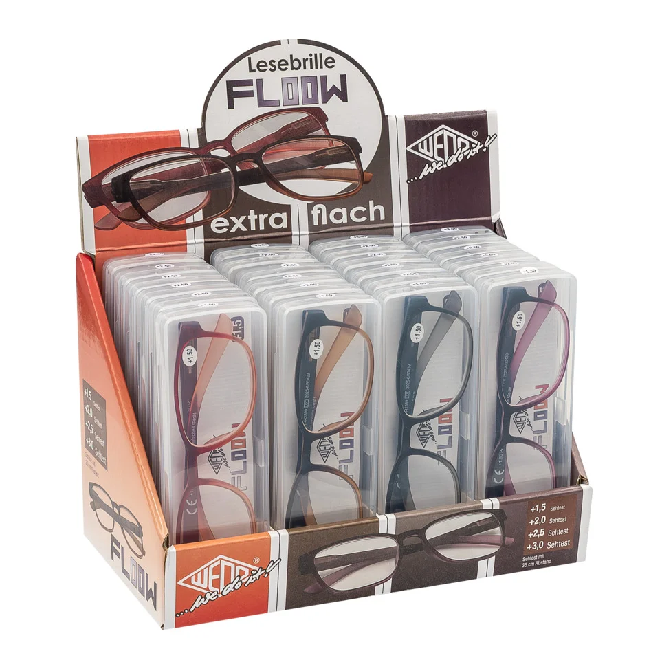 WEDO Lesebrille FLOOW, extra flach, 24er Display (EAN: 4003801874920)