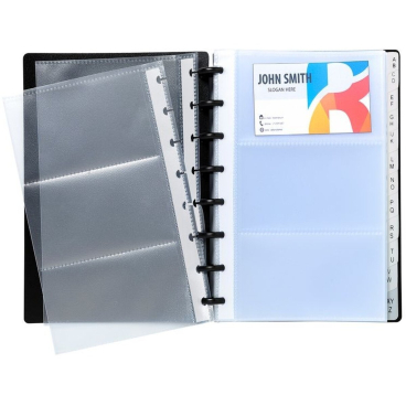 EXACOMPTA Visitenkarten-Ringbuch, DIN A5, schwarz (EAN: 3130630751519)