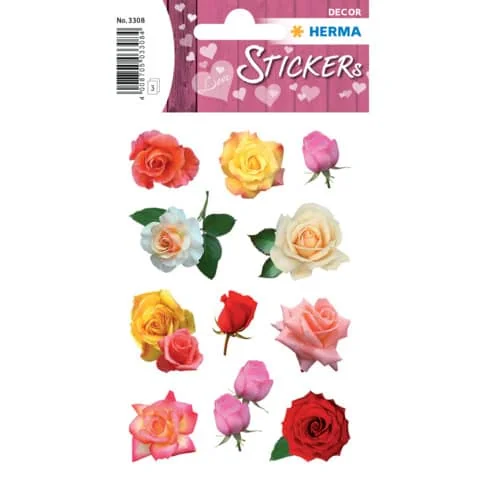 HERMA Sticker DECOR "Rosenblüten bunt" (EAN: 4008705033084)