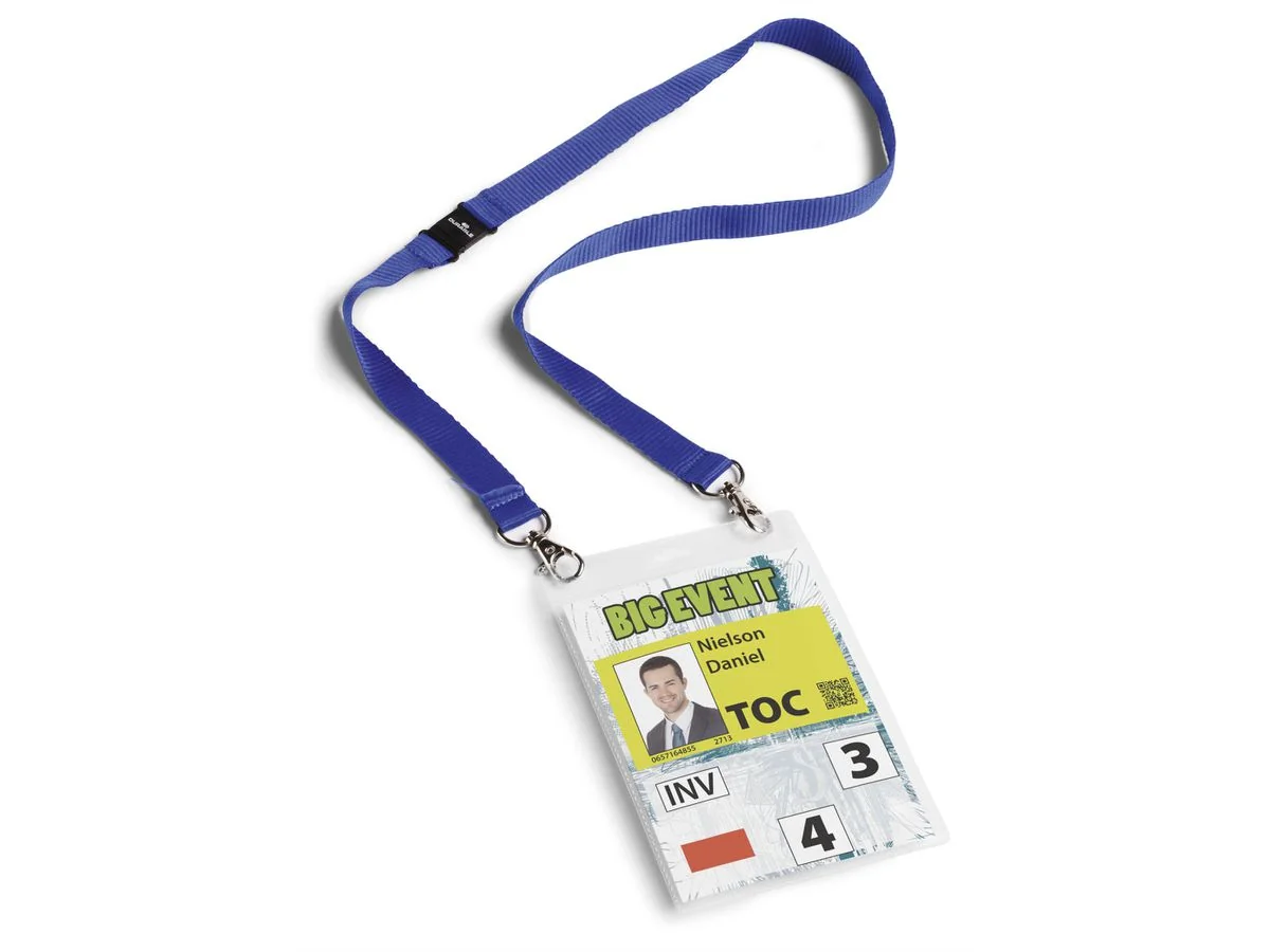 DURABLE Event-Namensschild, mit Textilband, DIN A6, dunkelblau (EAN: 4005546808185)