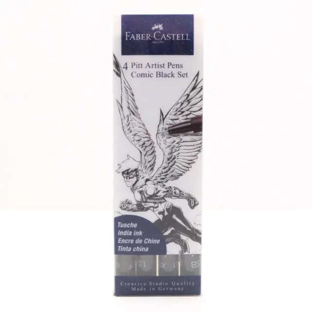 FABER-CASTELL Tuschestift PITT artist pen, 4er Etui Comic (EAN: 4005402671946)