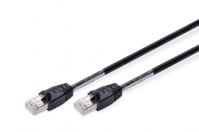 DIGITUS Outdoor-Patchkabel, Kat. 6, S/FTP, 1,0 m, schwarz (EAN: 4016032371311)