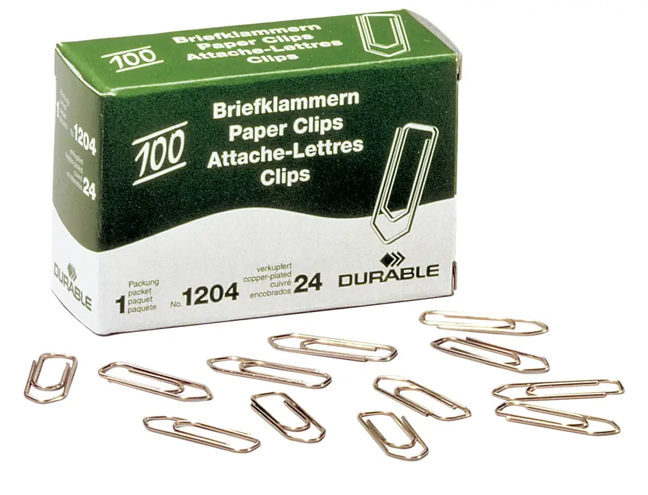 DURABLE Büroklammern, verkupfert, spitz, 32 mm (EAN: 4005546102047)