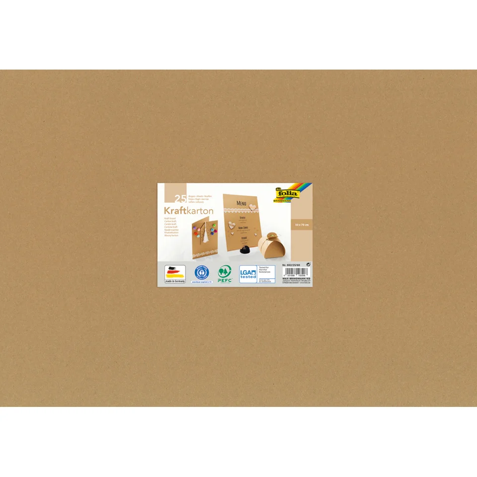 folia Kraftkarton, 230 g/qm, 500 x 700 mm, 25 Blatt (EAN: 4001868103298)