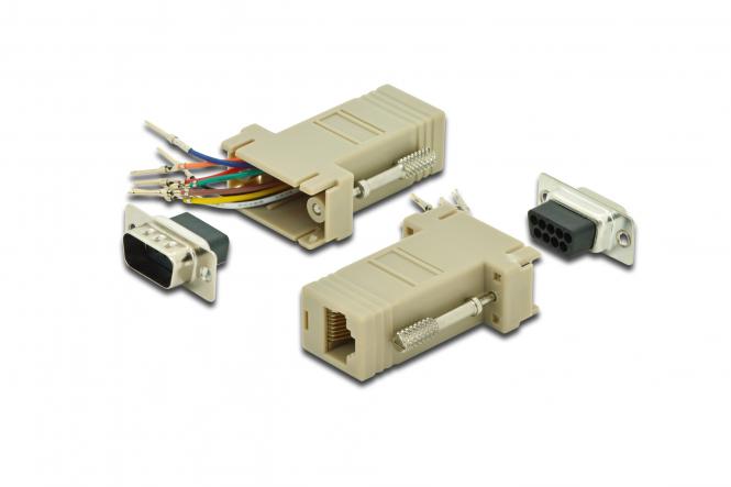 DIGITUS RS 232 Adapter, DB9 Stecker - RJ45 Kupplung, beige (EAN: 4016032325109)
