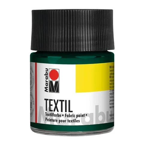 Marabu Textilfarbe "Textil", dunkelgrün, 50 ml, im Glas (EAN: 4007751055934)