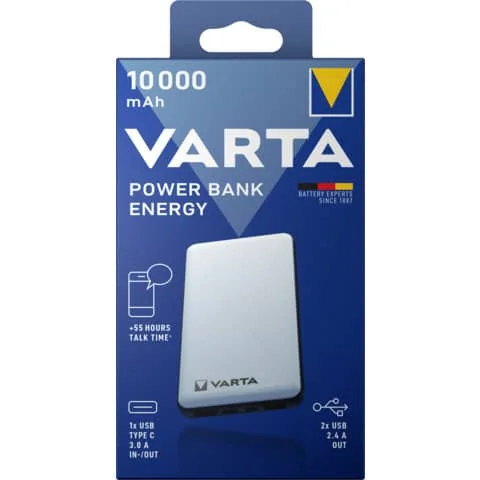 VARTA Powerbank "Energy", 10.000 mAh, weiß (EAN: 4008496018895)