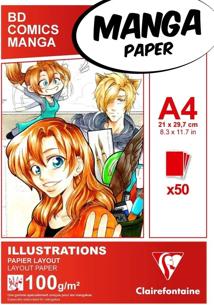 Clairefontaine Skizzenblock MANGA ILLUSTRATIONS, DIN A4, hochweiß (EAN: 3329680940428)
