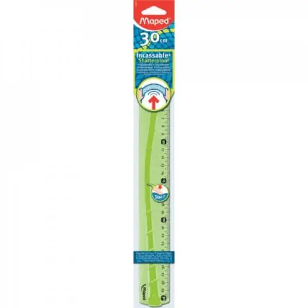 Maped Flachlineal Flex, 300 mm, aus Kunststoff, flexibel, blau- und grün-transparent (EAN: 3154142440303)