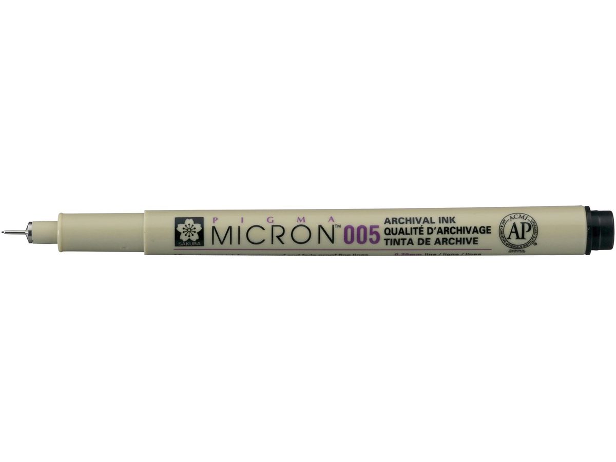 SAKURA Fineliner PIGMA MICRON 005, schwarz (EAN: 0084511318410)