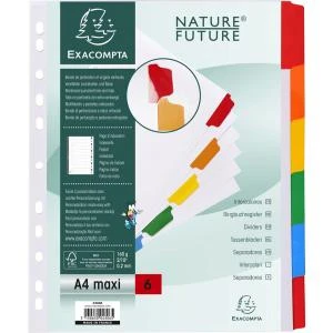 EXACOMPTA Karton-Register, DIN A4 Überbreite, 6-teilig (EAN: 3130630043065)