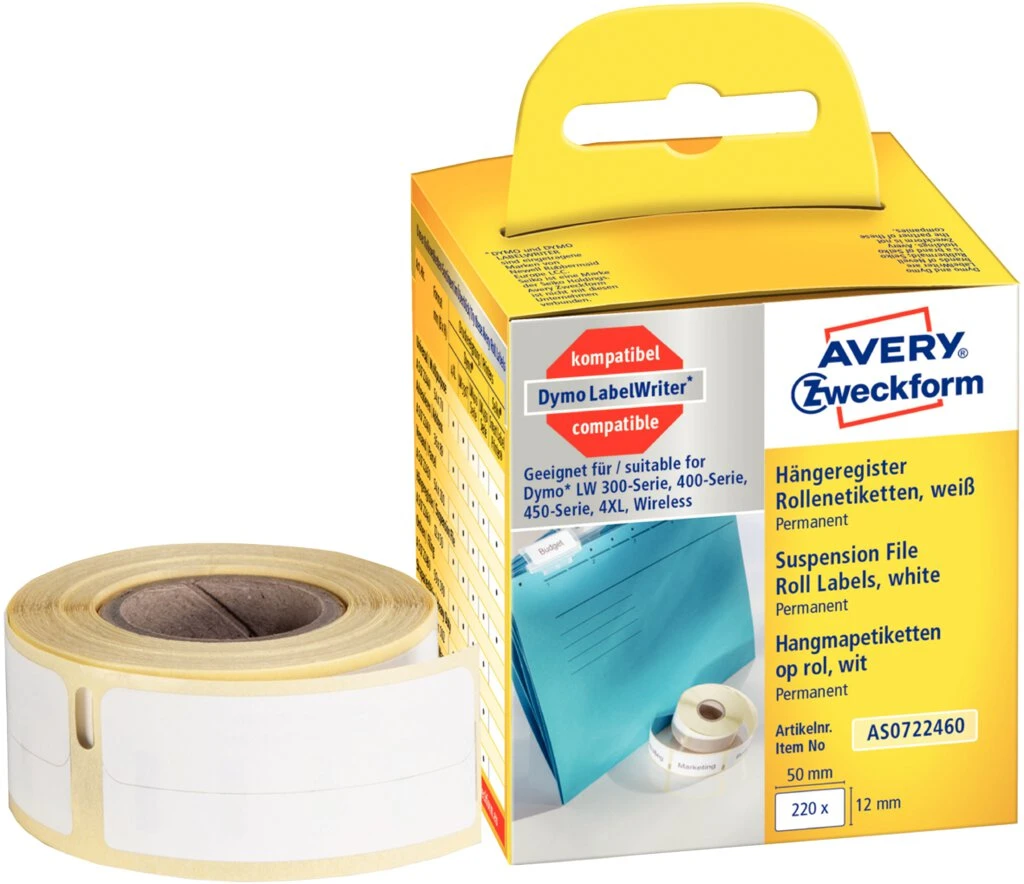AVERY Zweckform Rollenetiketten, 50 x 12 mm, weiß (EAN: 4004182617137)