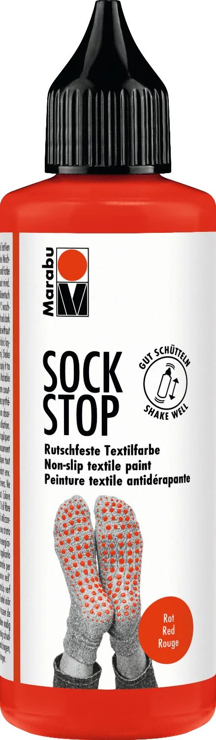 Marabu Textilfarbe Sock Stop, 90 ml, rot (EAN: 4007751913098)
