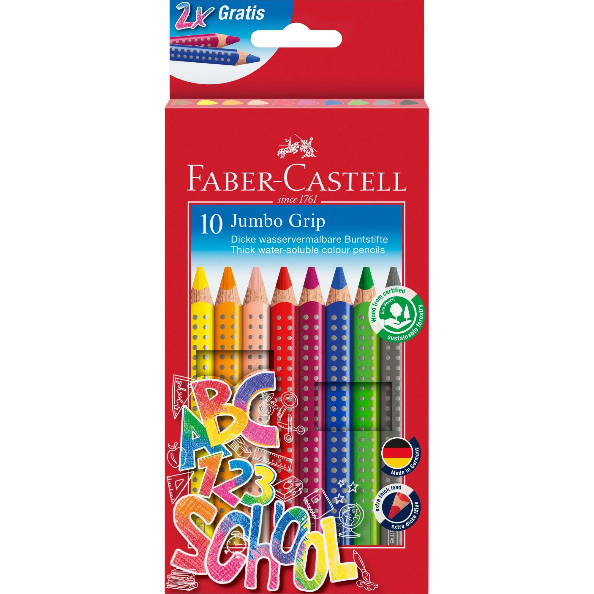 FABER-CASTELL Dreikant-Buntstifte Jumbo GRIP, Promoetui (EAN: 4005402809226)