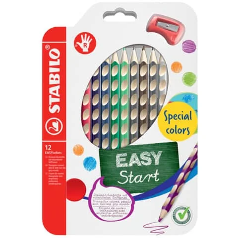 STABILO Dreikant-Buntstifte EASYcolors R, 12er Kartonetui (EAN: 4006381606035)
