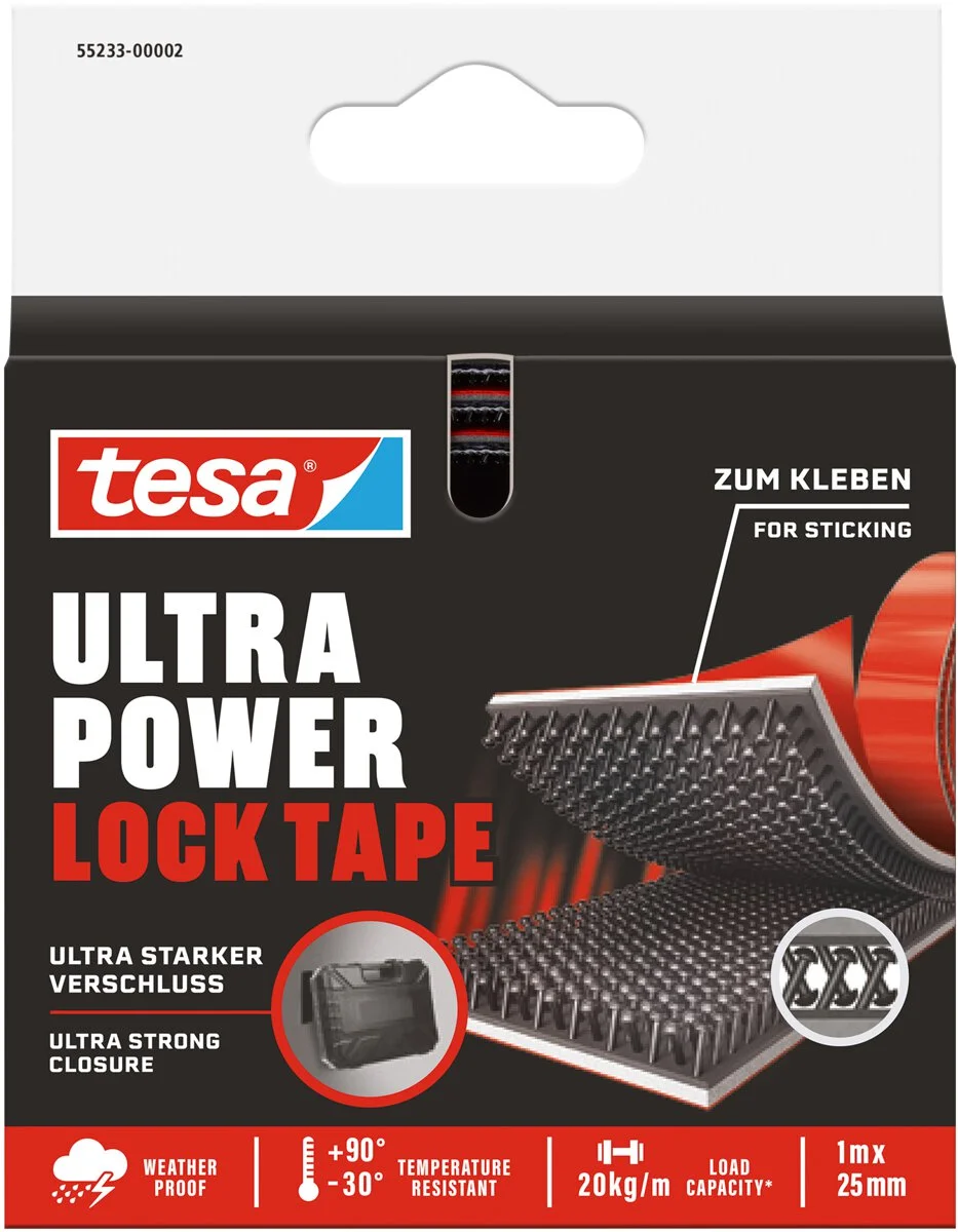 tesa Klettband Ultra Power Lock Tape, 25 mm x 1 m (EAN: 4063565403934)
