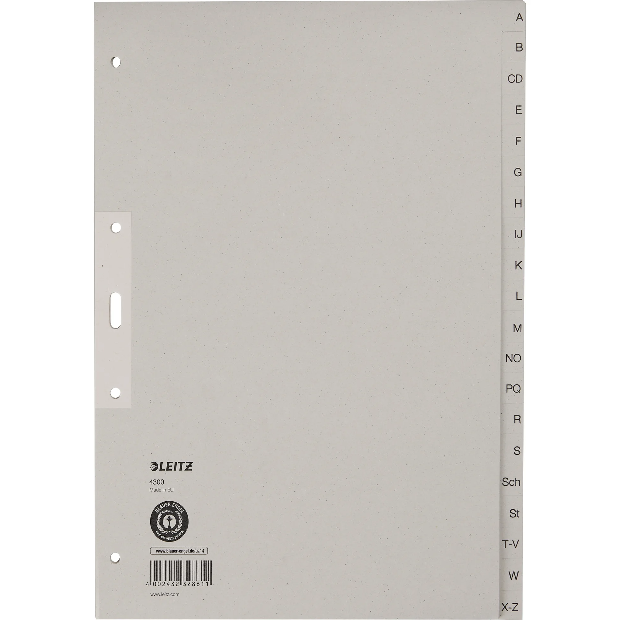 LEITZ Tauenpapier-Register, A-Z, A4 Überbreite, 20-teilig (EAN: 4002432328611)