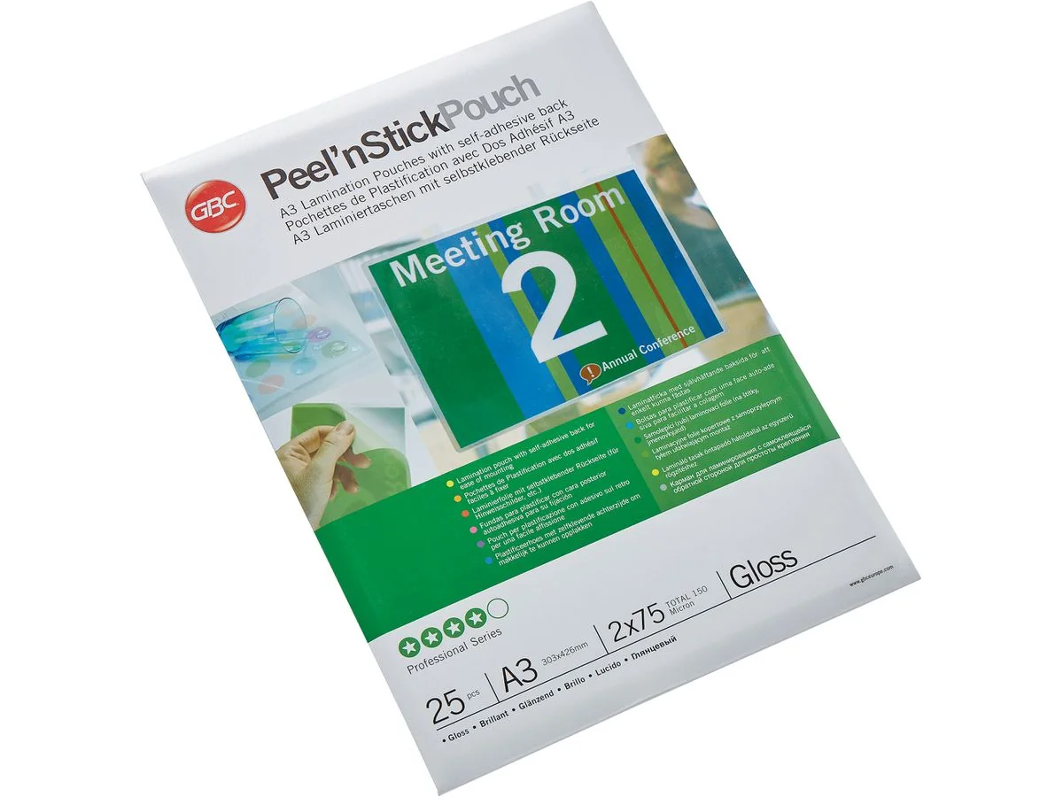 GBC Laminierfolientasche Peel'nStickPouch, DIN A3, 150 mic (EAN: 0033816055353)
