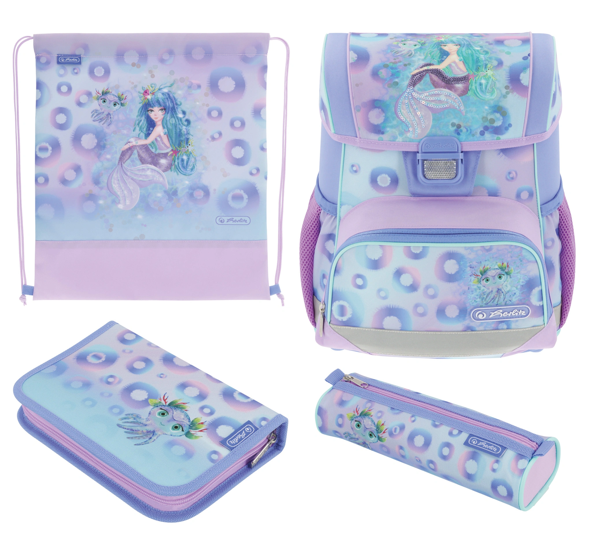 herlitz Schulranzen Loop Plus "Mystic Mermaid", hellblau/lila (EAN: 4008110370873)
