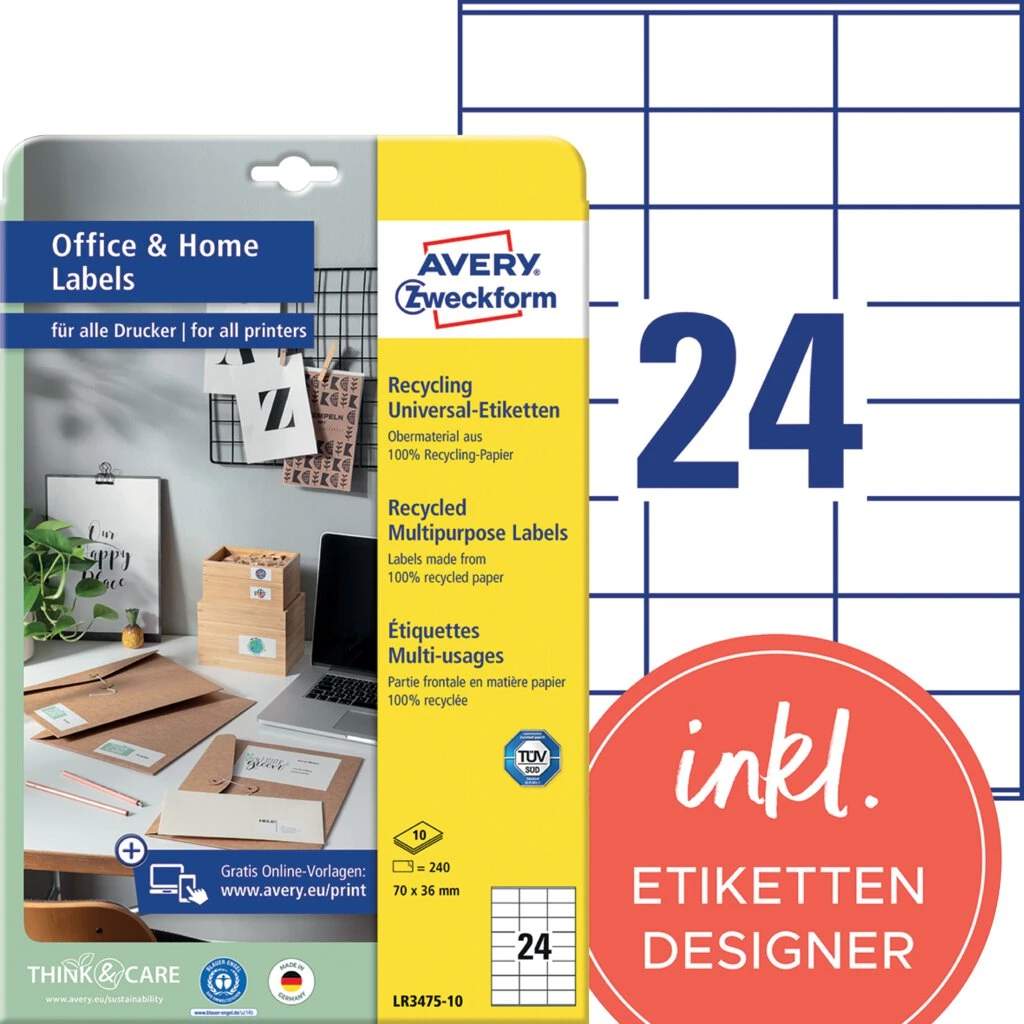 AVERY Zweckform Recycling-Universal-Etiketten Home Office (EAN: 4004182334751)